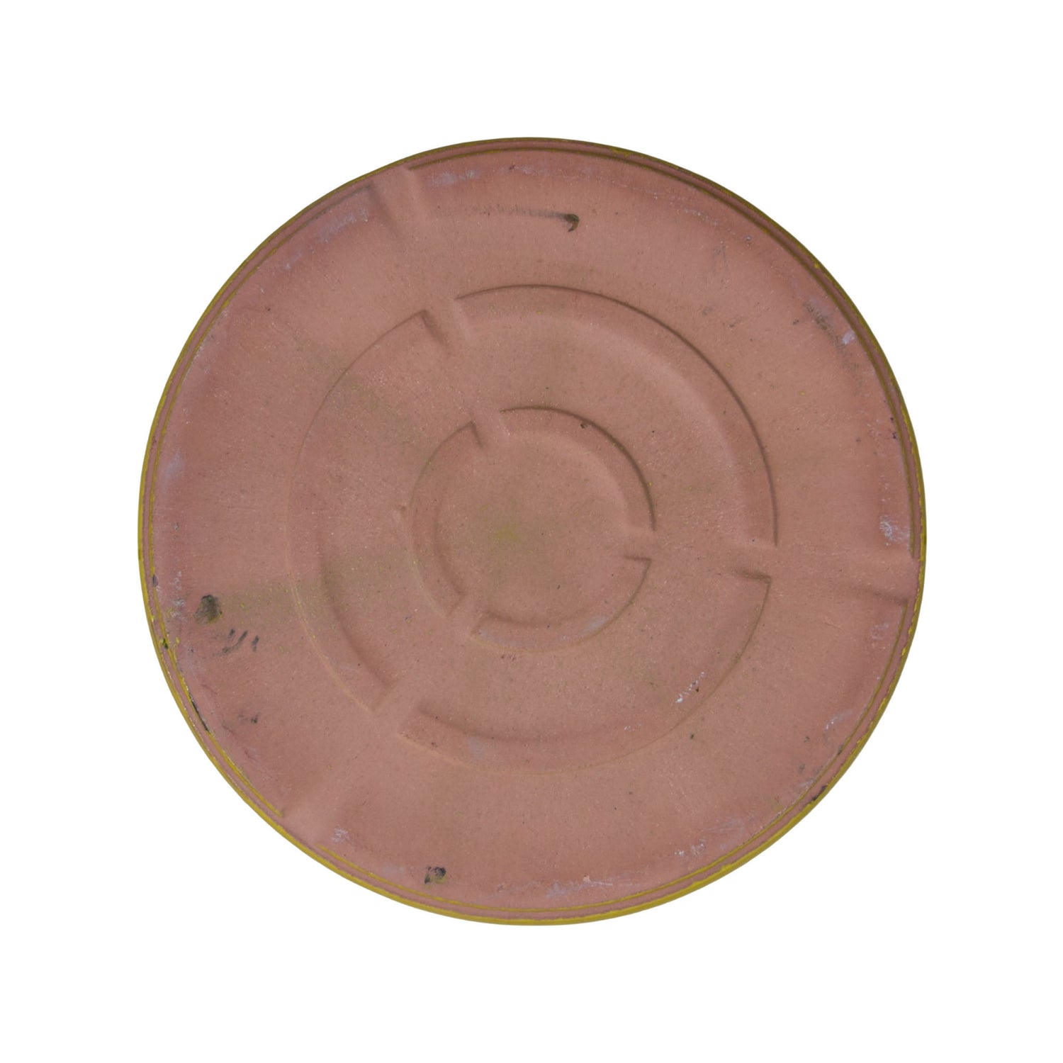 Round Atomic Yellow Ceramic Clay Plant Saucer