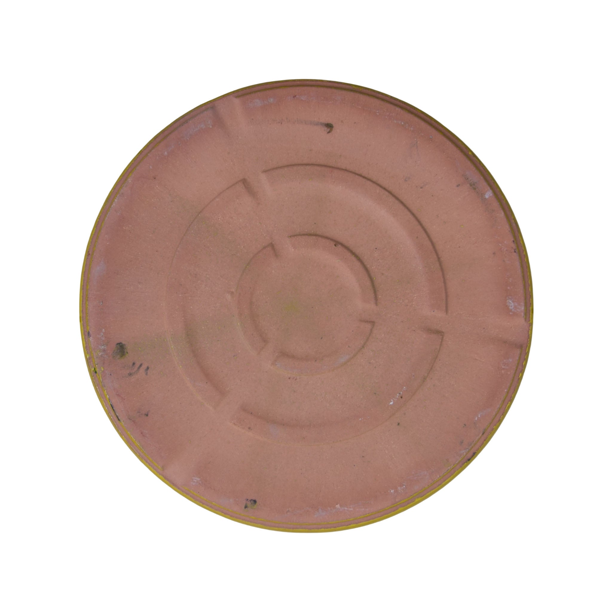 Round Atomic Yellow Ceramic Clay Plant Saucer