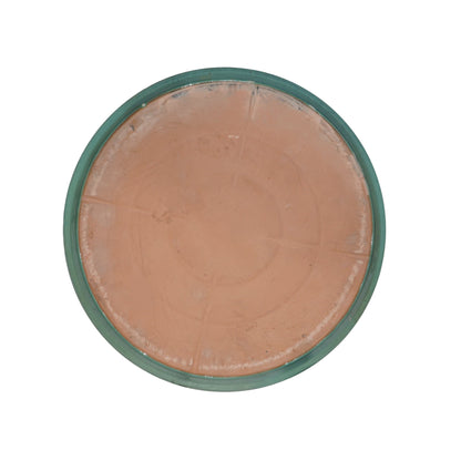 Round Turquoise Ceramic Plant Saucer