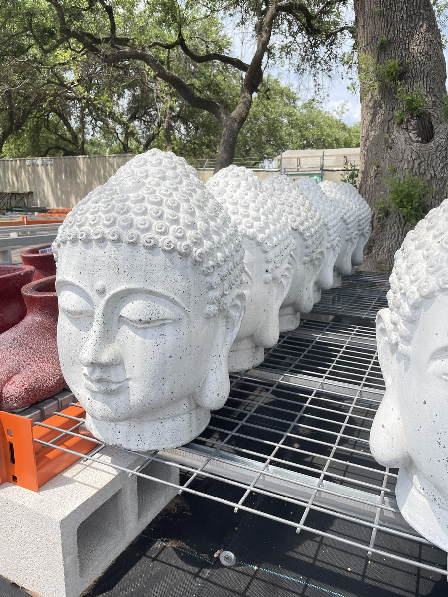 Matte White Ceramic Buddha Head Ornament | Ten Thousand Pots