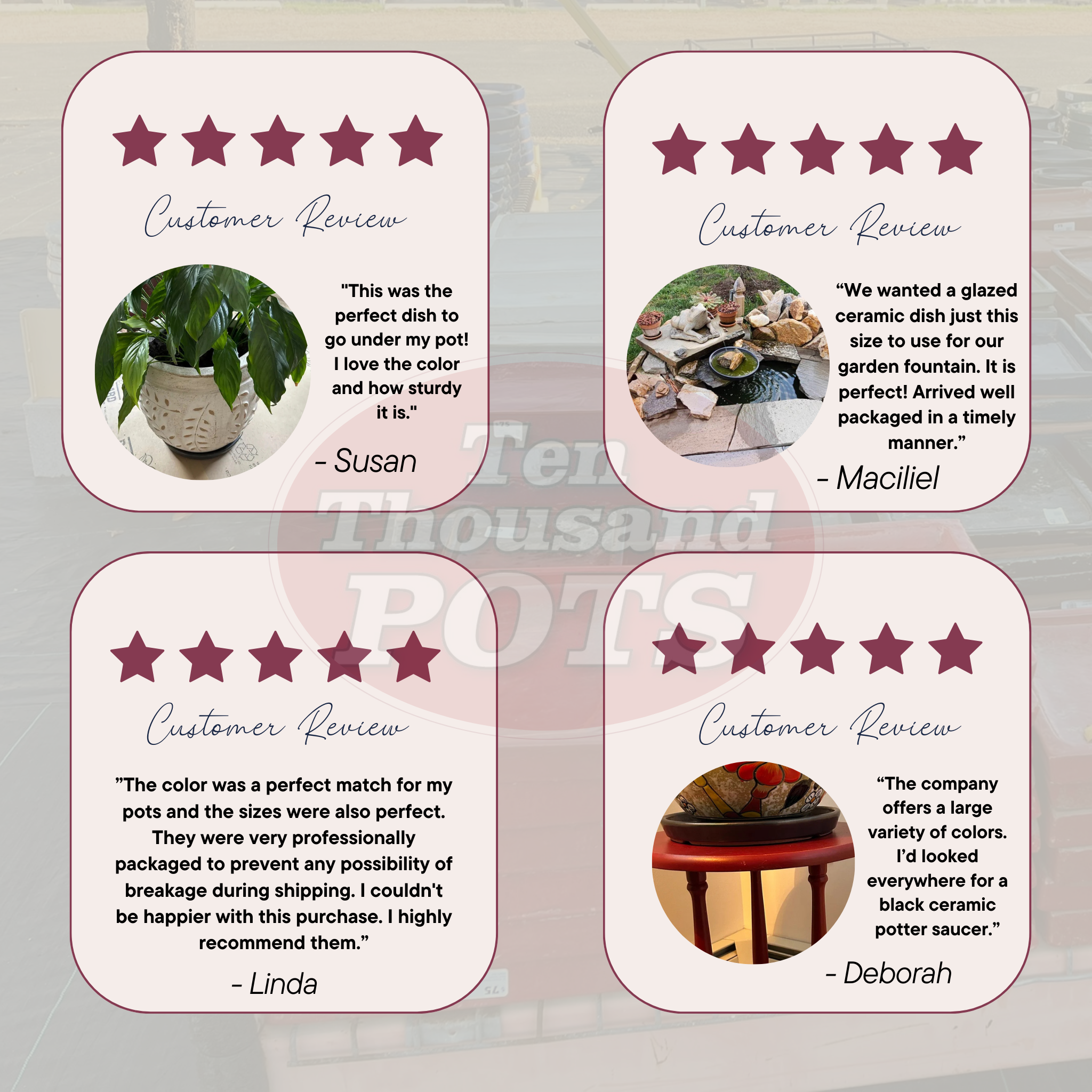 Customer reviews for Ten Thousand Pots ceramic planters