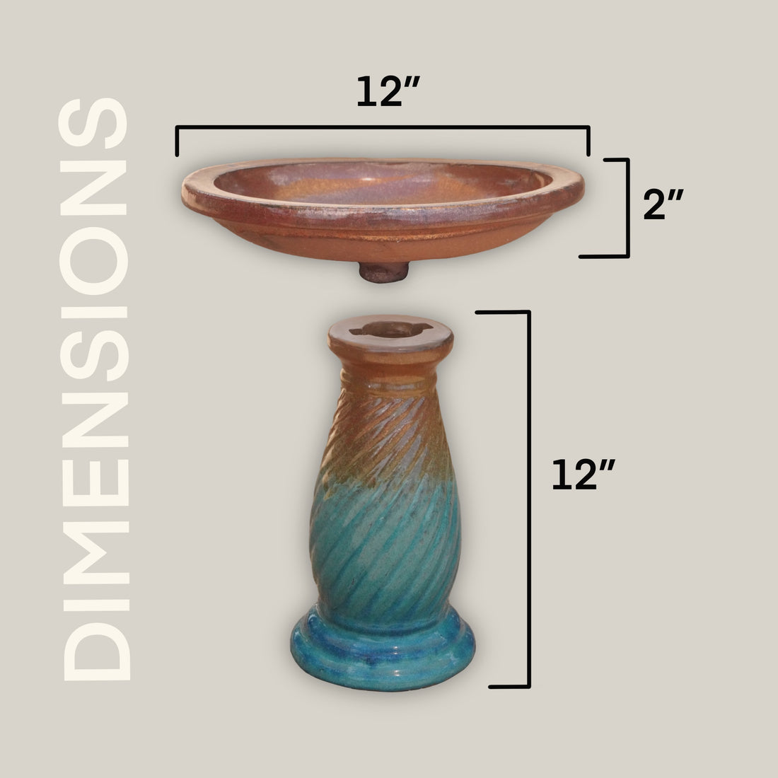 Small ornate ceramic bird bath for garden use