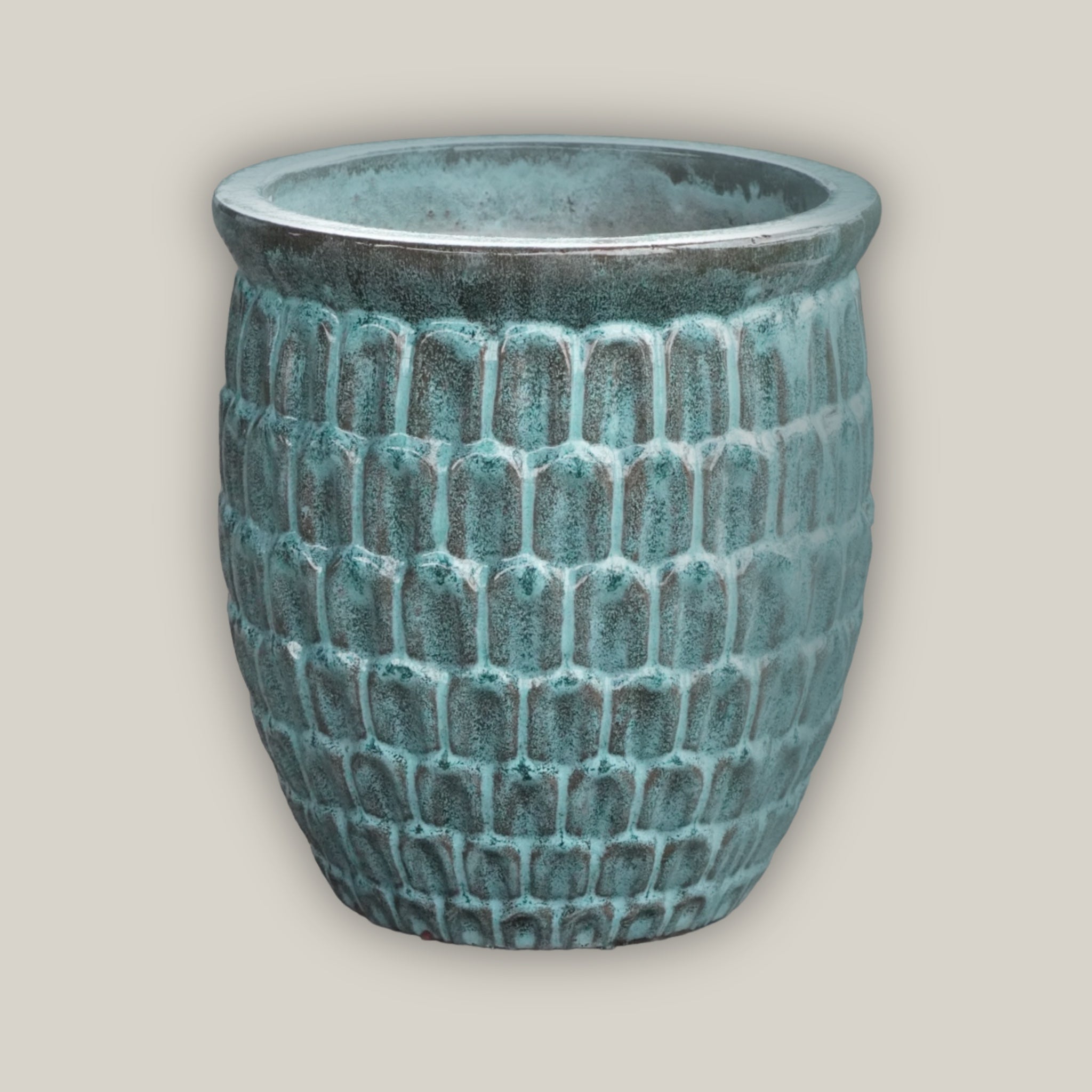 6051H3A - Moss Green Dragon Scale Pot