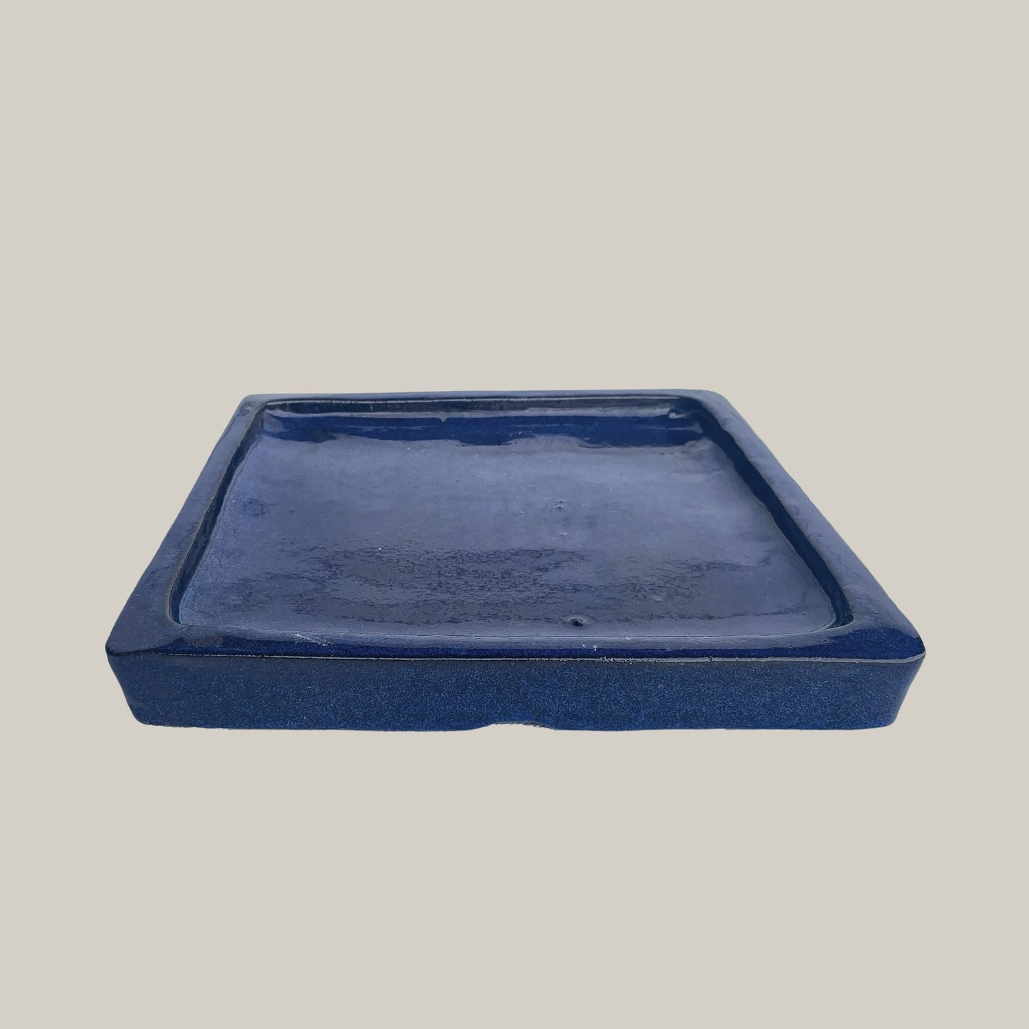 3127L15FS - Square | Dark Blue Ceramic Plant Saucer | High Fired Ecofriendly Clay - Sizes 7&quot;-15&quot; - FREE SHIPPING