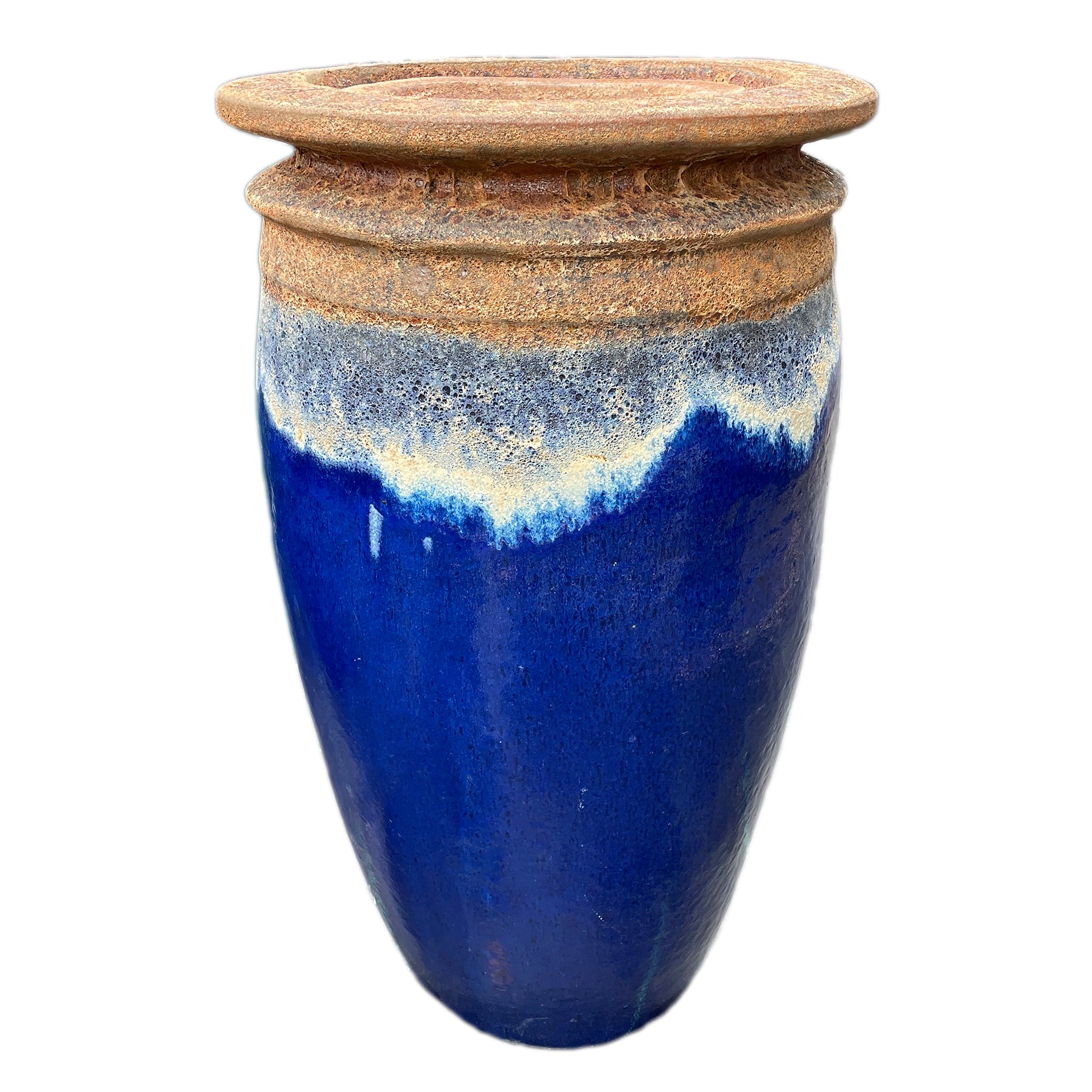 Angkor/Blue Earth Drum Ceramic Fountain