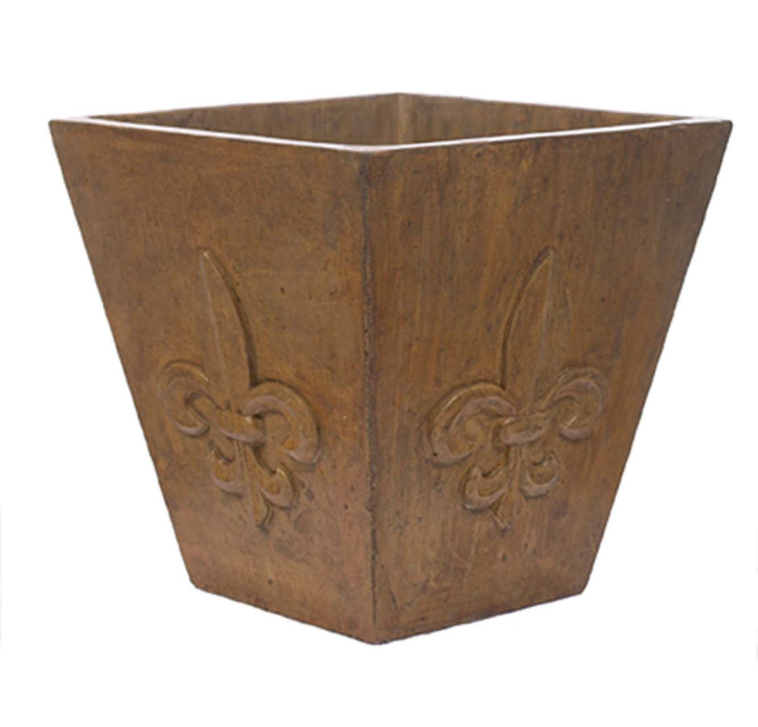 Large Tapered Sq. Fleur De Leis Planter