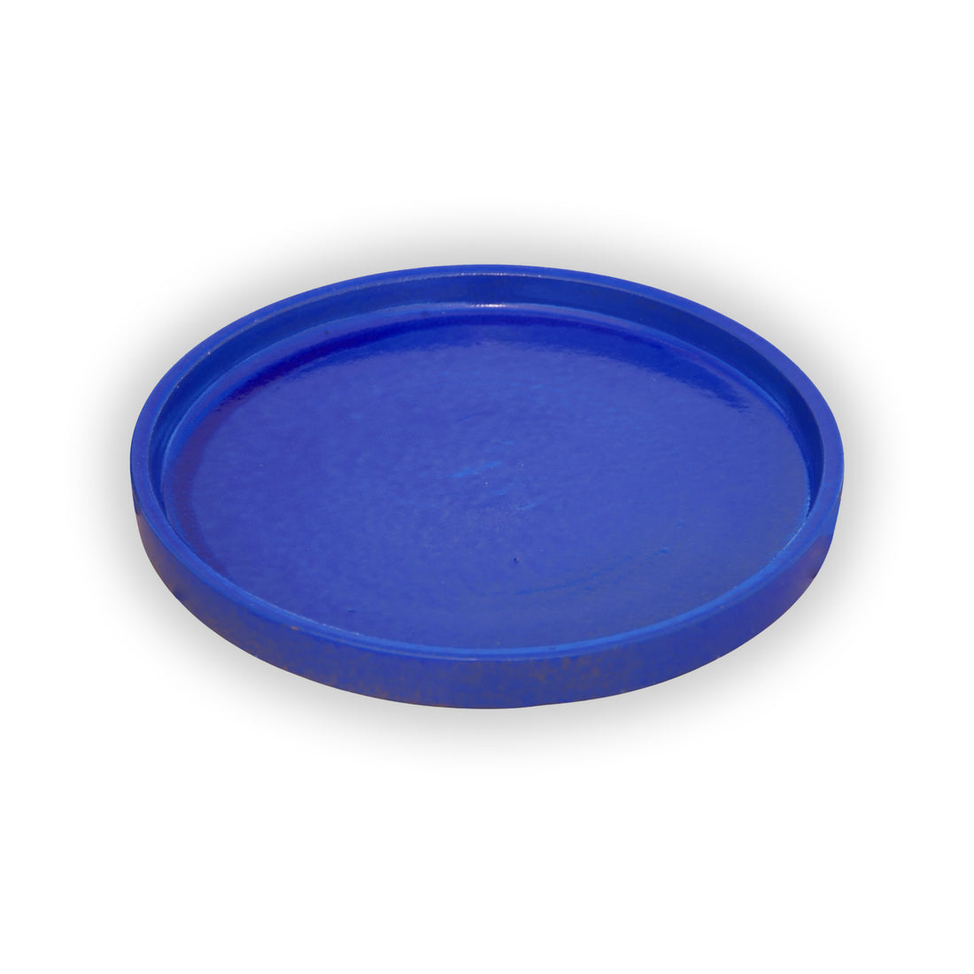 Round Falling Blue Ceramic Clay Plant Saucer