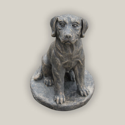 Sitting Lab on Base Sculpture
