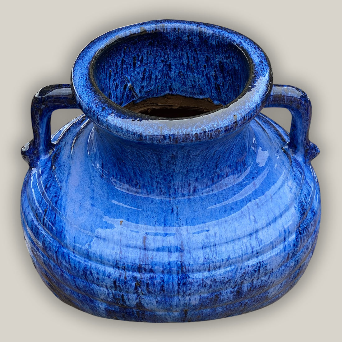 9094C1 - Cobalt Blue Phoenix Sunken Ceramic Vase