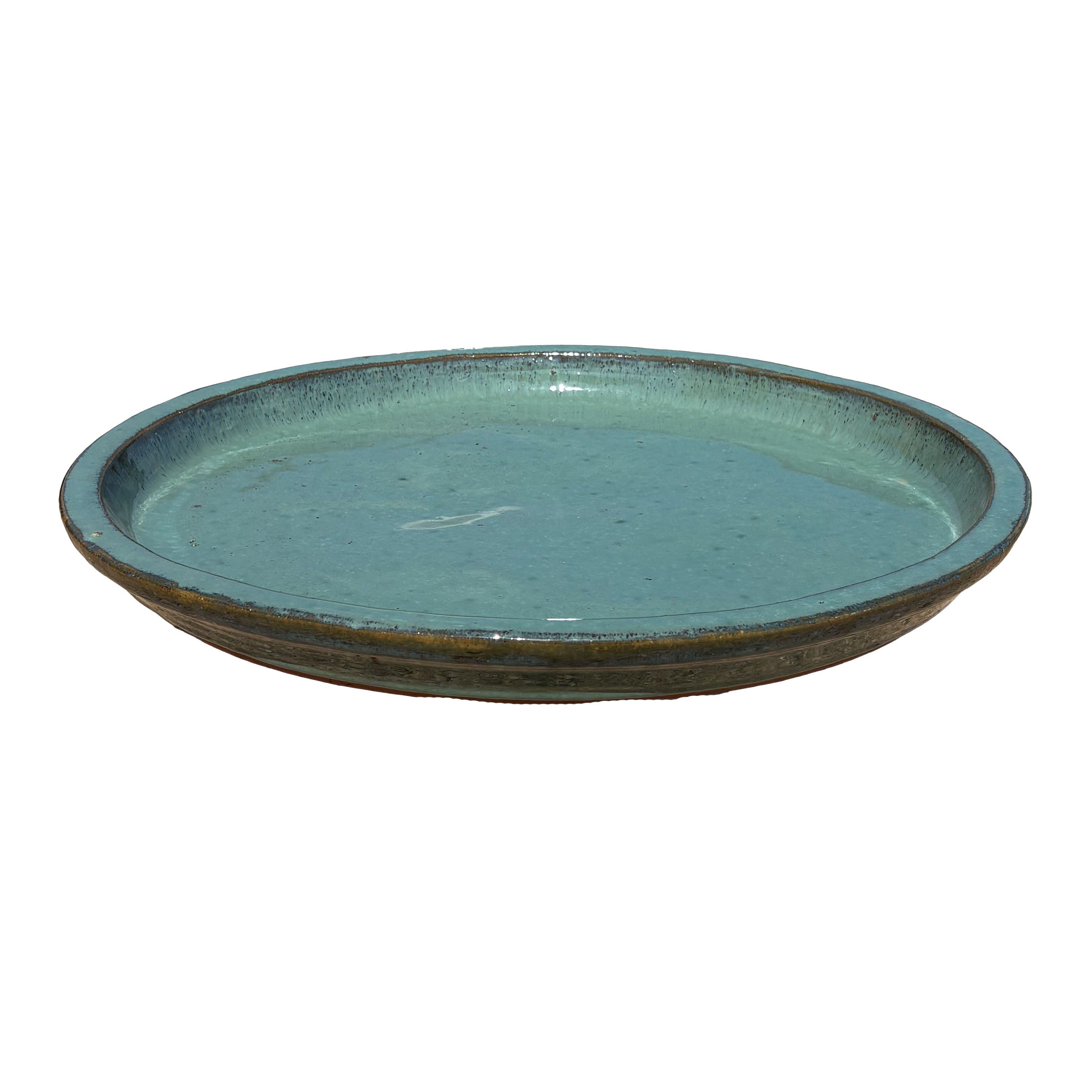 Round Falling Green Ceramic Clay Pot Saucers (22"-24")