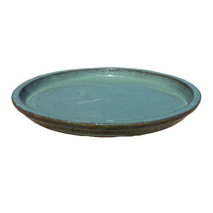 Round Falling Green Ceramic Clay Pot Saucers (22"-24")