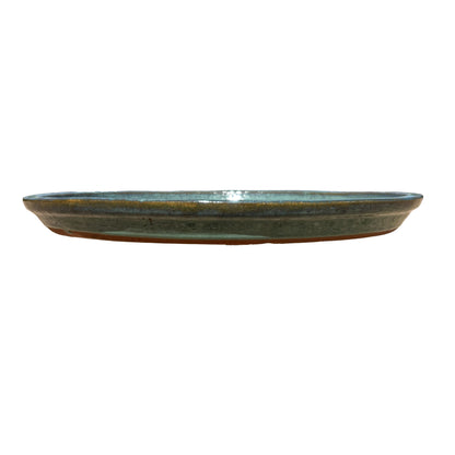 Round Falling Green Ceramic Clay Pot Saucers (22"-24")