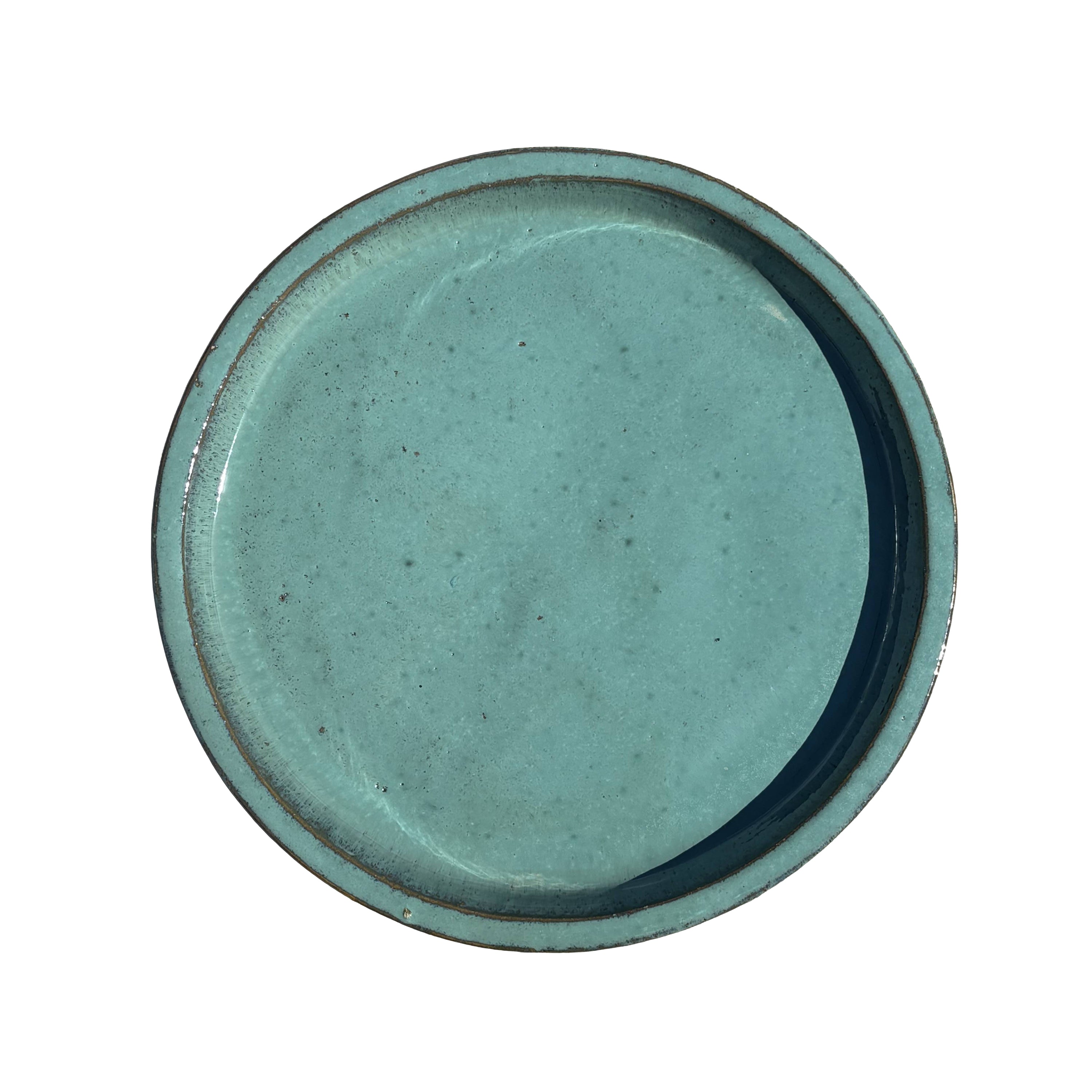 Round Falling Green Ceramic Clay Pot Saucers (22"-24")