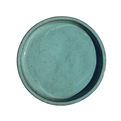 Round Falling Green Ceramic Clay Pot Saucers (22"-24")