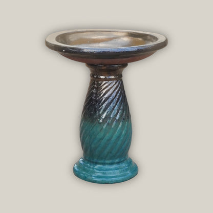 307MFS - Small Ornate Ceramic Bird Bath- FREE SHIPPING