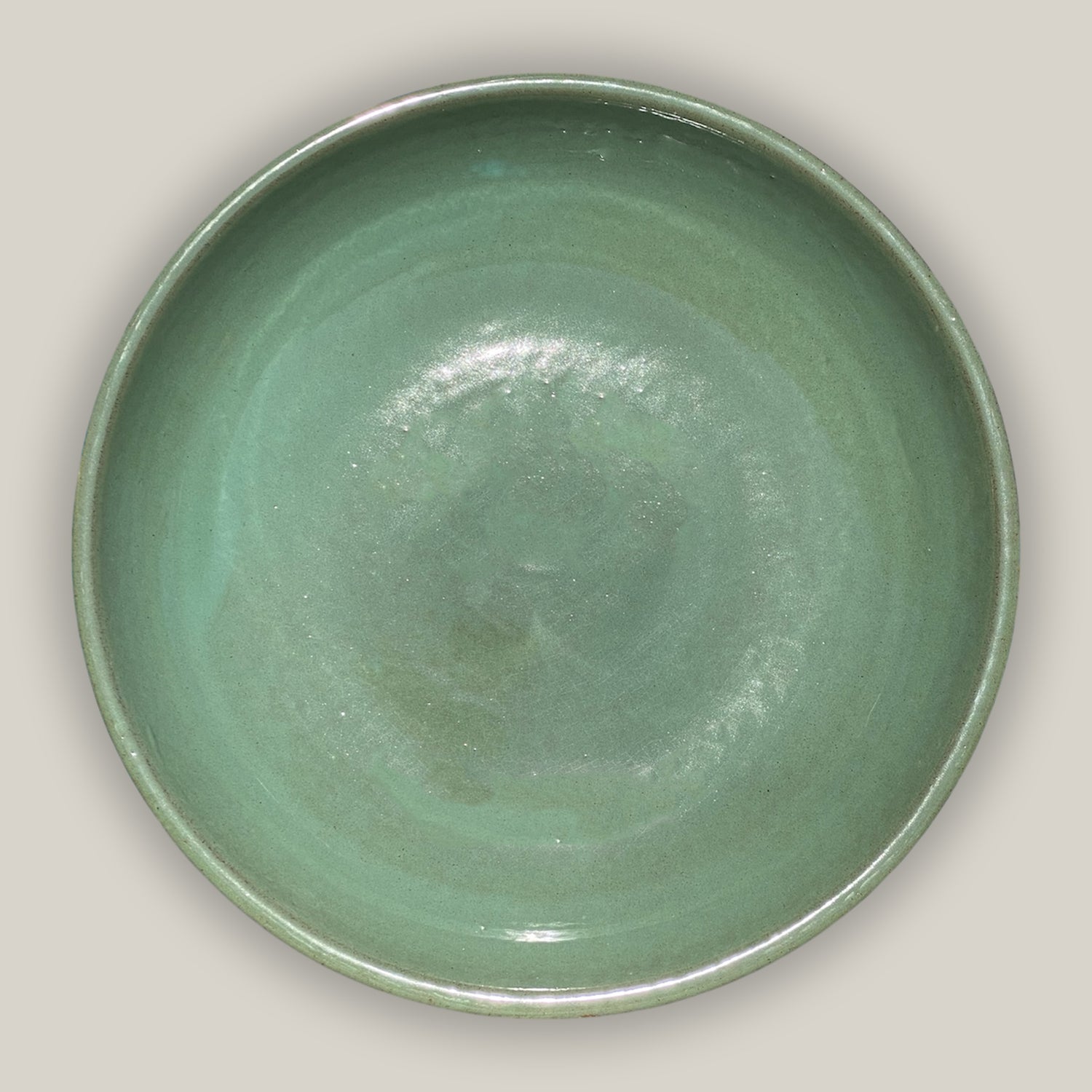 3106L16TF - Ceramic Bird Bath Bowl - Green Cream