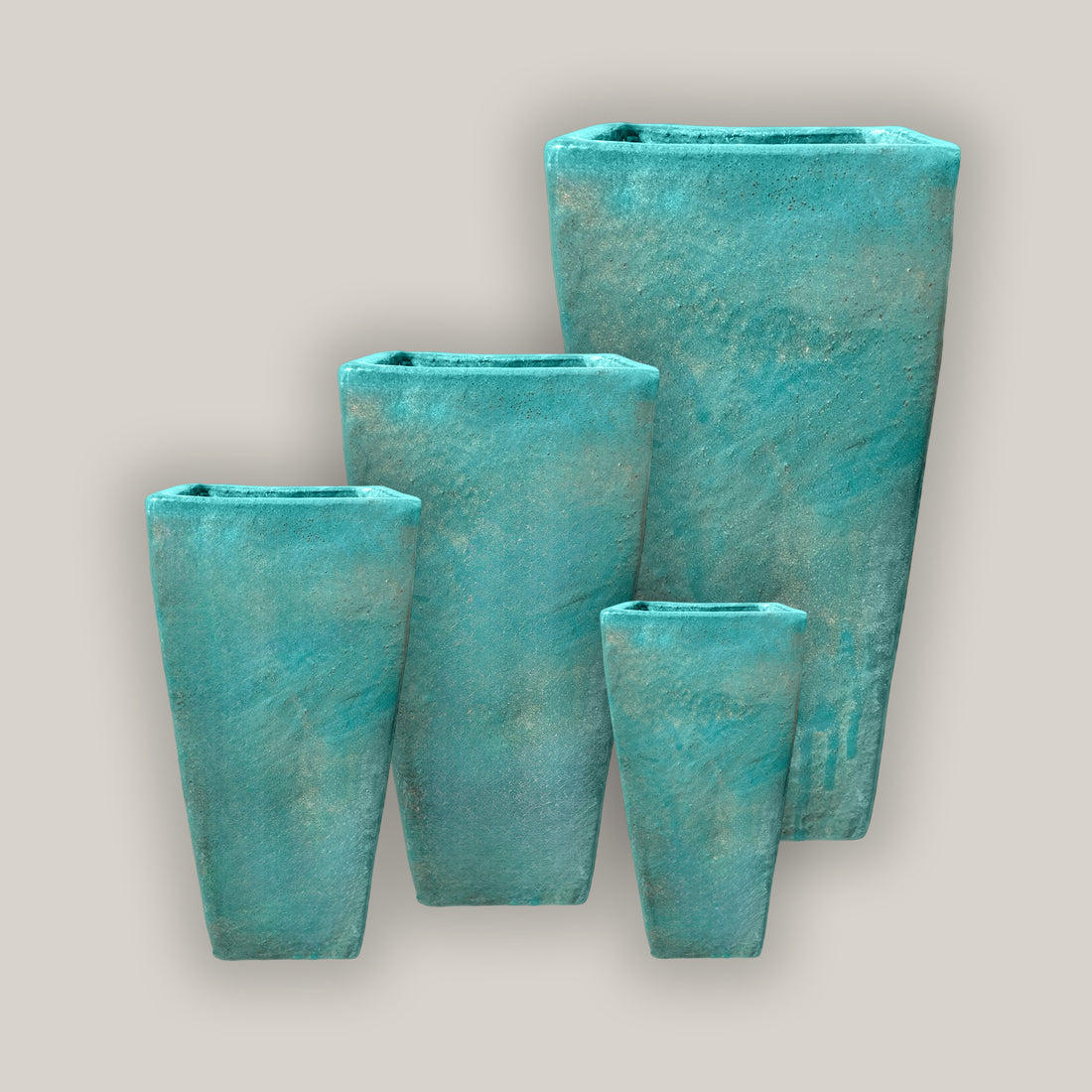 289M41 - Turquoise Tall Tapered Square Planter