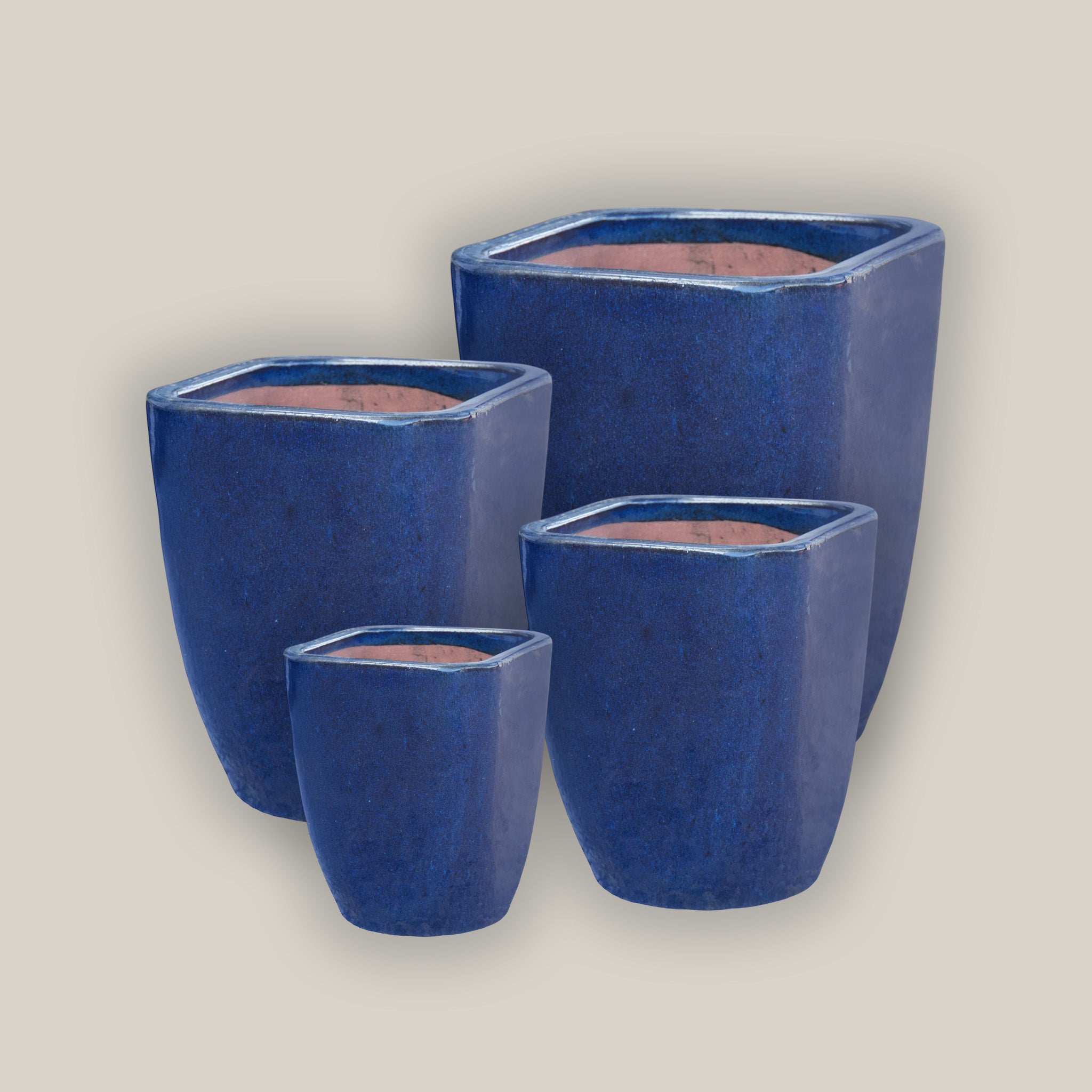 3015L15 - Dark Blue Modern Tapered Square Planter