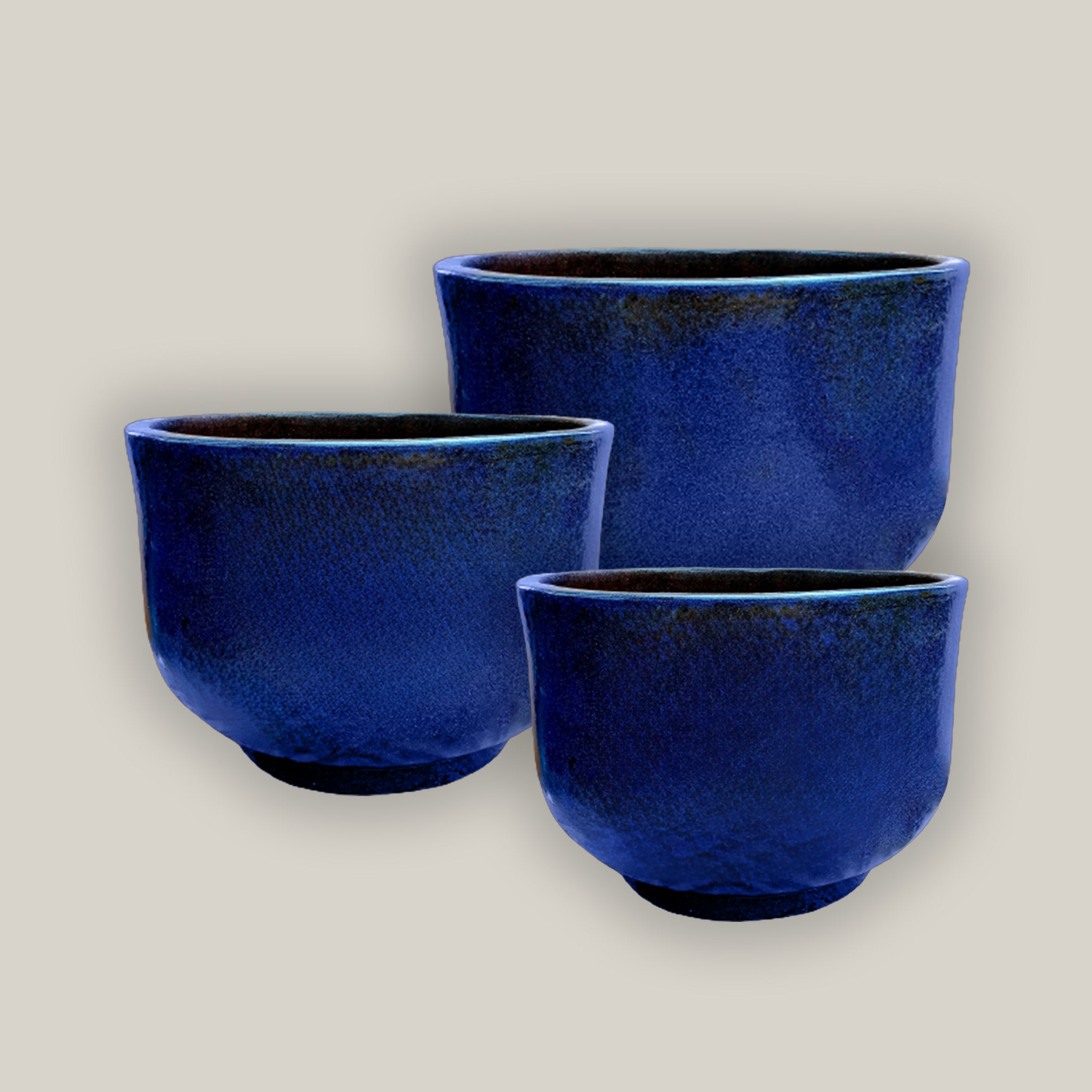 3043L15FS - Dark Blue Contemporary Low Ceramic Bowl FREE SHIPPING