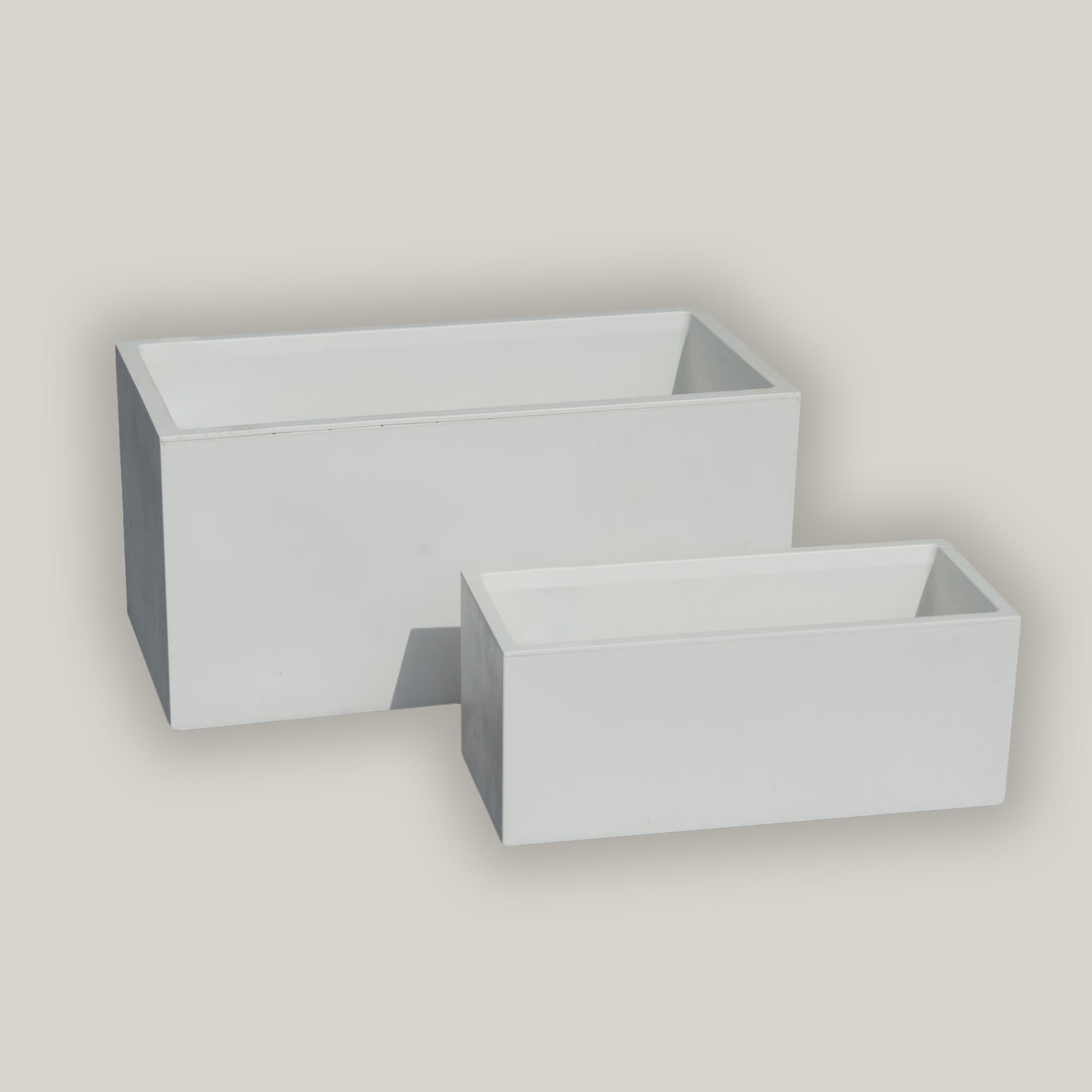 White plastic window boxes set of 2