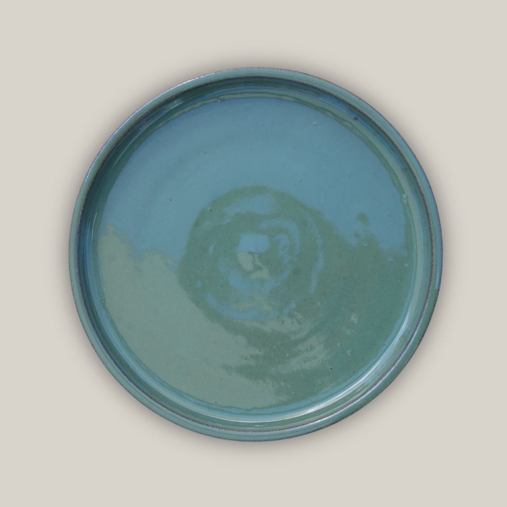 Round | Green Cream - Ceramic Clay Pot Saucers (8"-19.5")