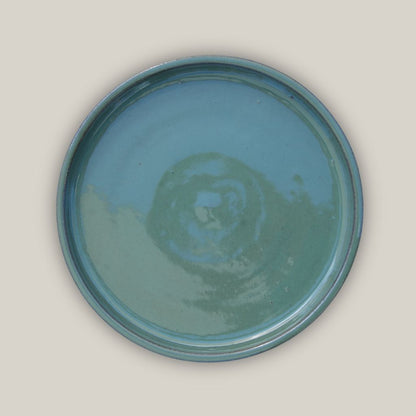 3125L16 - Round | Green Cream - Ceramic Clay Pot Saucers (8&quot;-19.5&quot;)