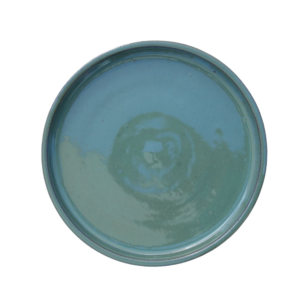 Round Green Ceramic Clay Plant Saucer