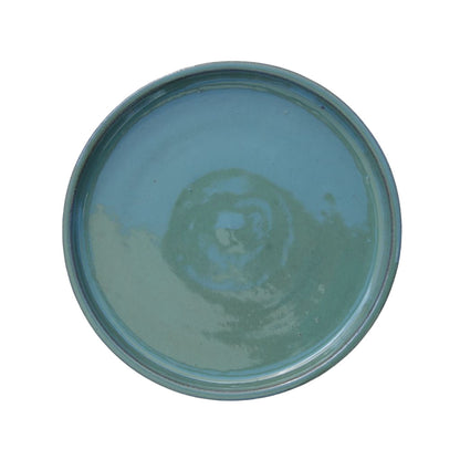 Round Green Ceramic Clay Plant Saucer