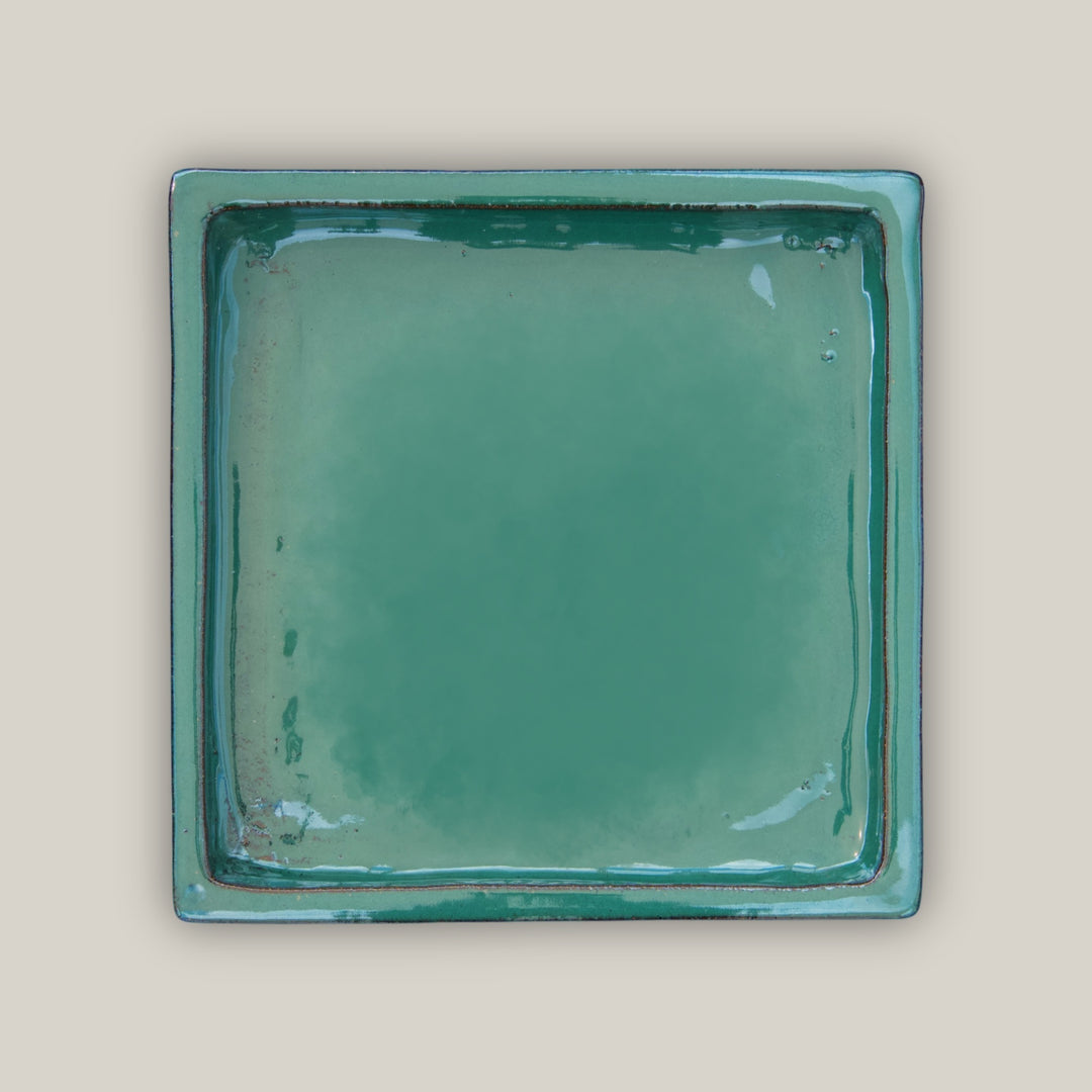 Square Ceramic Saucer - Single Pack Box - Jade 13.5"