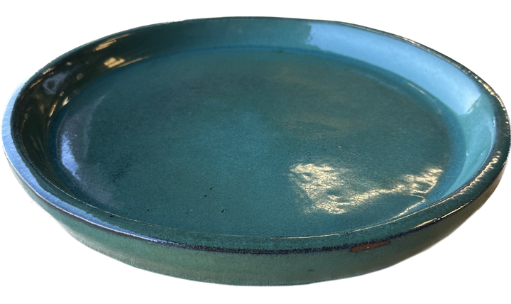 Jade Round Saucer, High Fired Ceramic Plant Saucer, FREE SHIPPING, Size 8” 9” 10” 11” 13” 15” 17.5” 19.5” -  Can Be Used As A Floor Protector