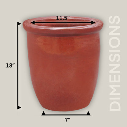 6026H44 - Chili Red Cana Pot - Lion