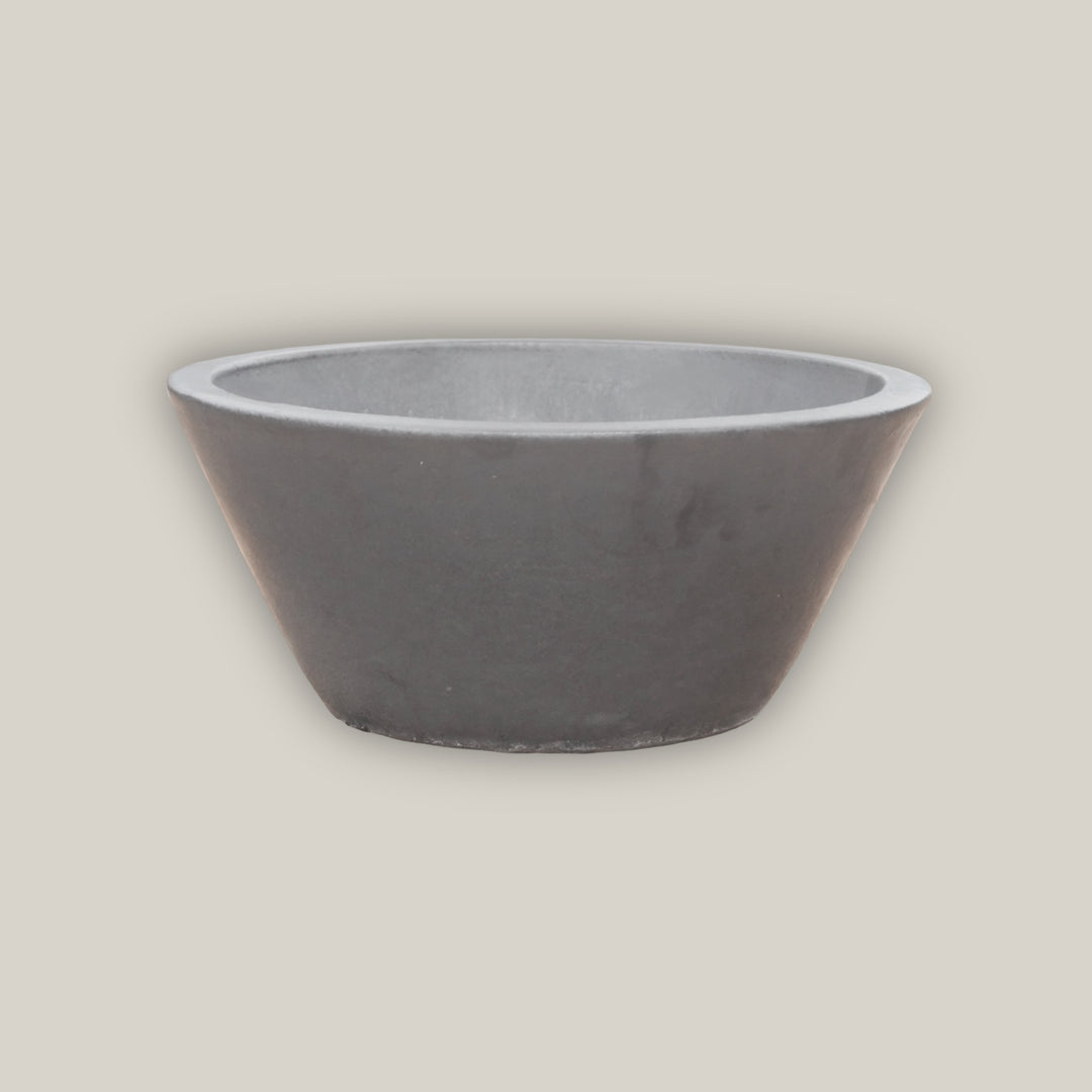 Matte Black Low Cone Pot - Lion