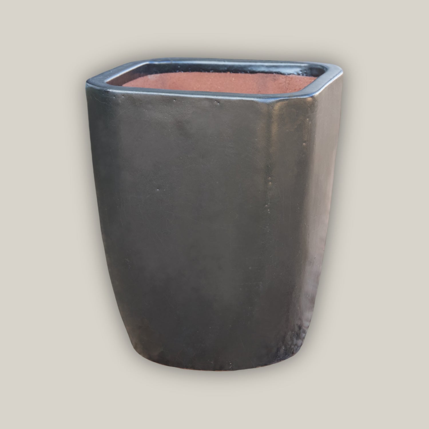 3015L1 - Matte Black Modern Tapered Square Planter