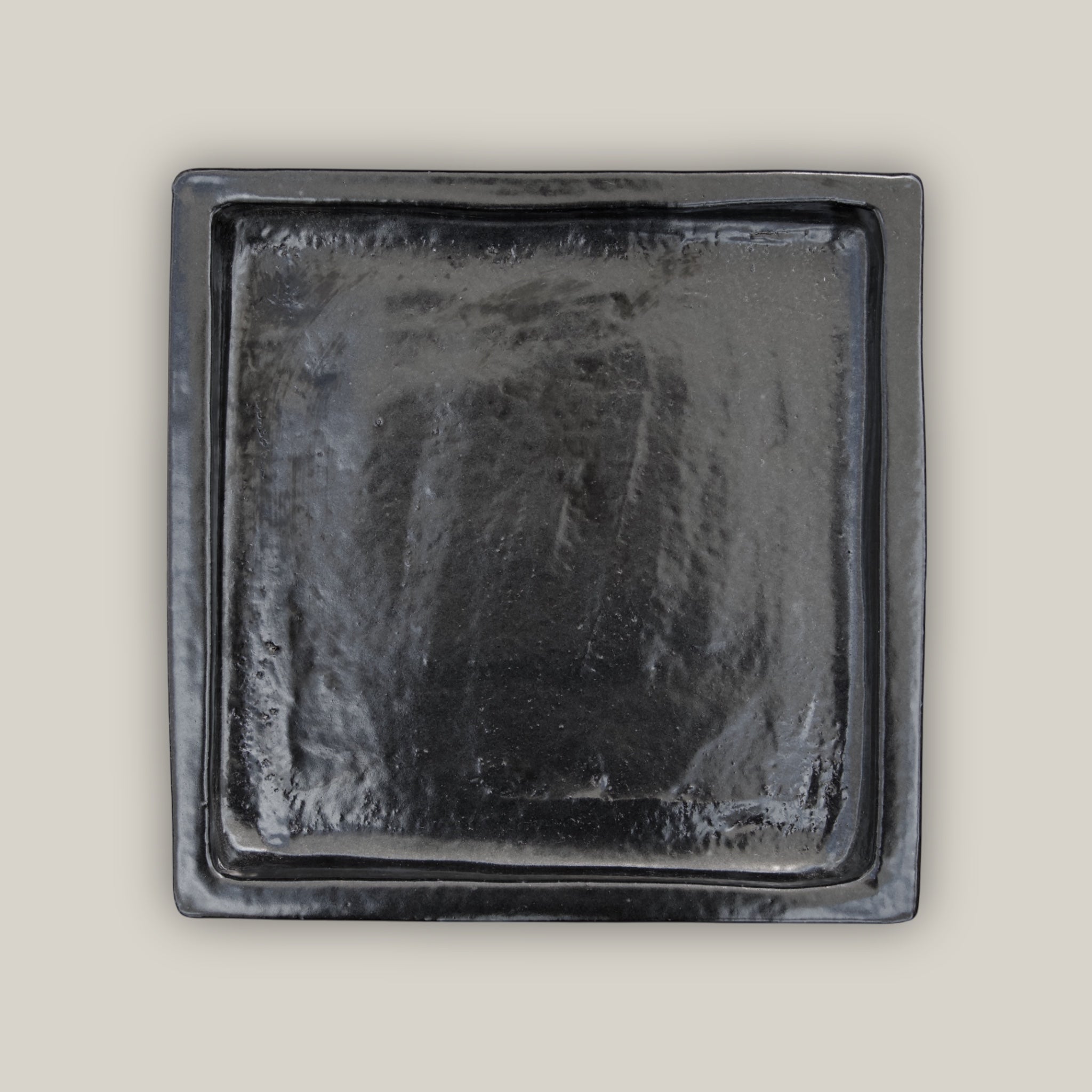 3127L1FS - Square | Black Ceramic Plant Saucer | High Fired Ecofriendly Clay - Sizes 8&quot;-15&quot; - FREE SHIPPING