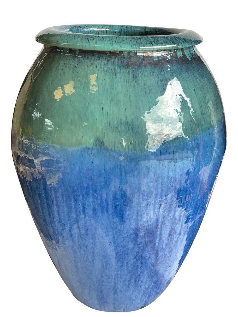 Aqua Blue Large Ceramic Water Jar | Ten Thousand Pots