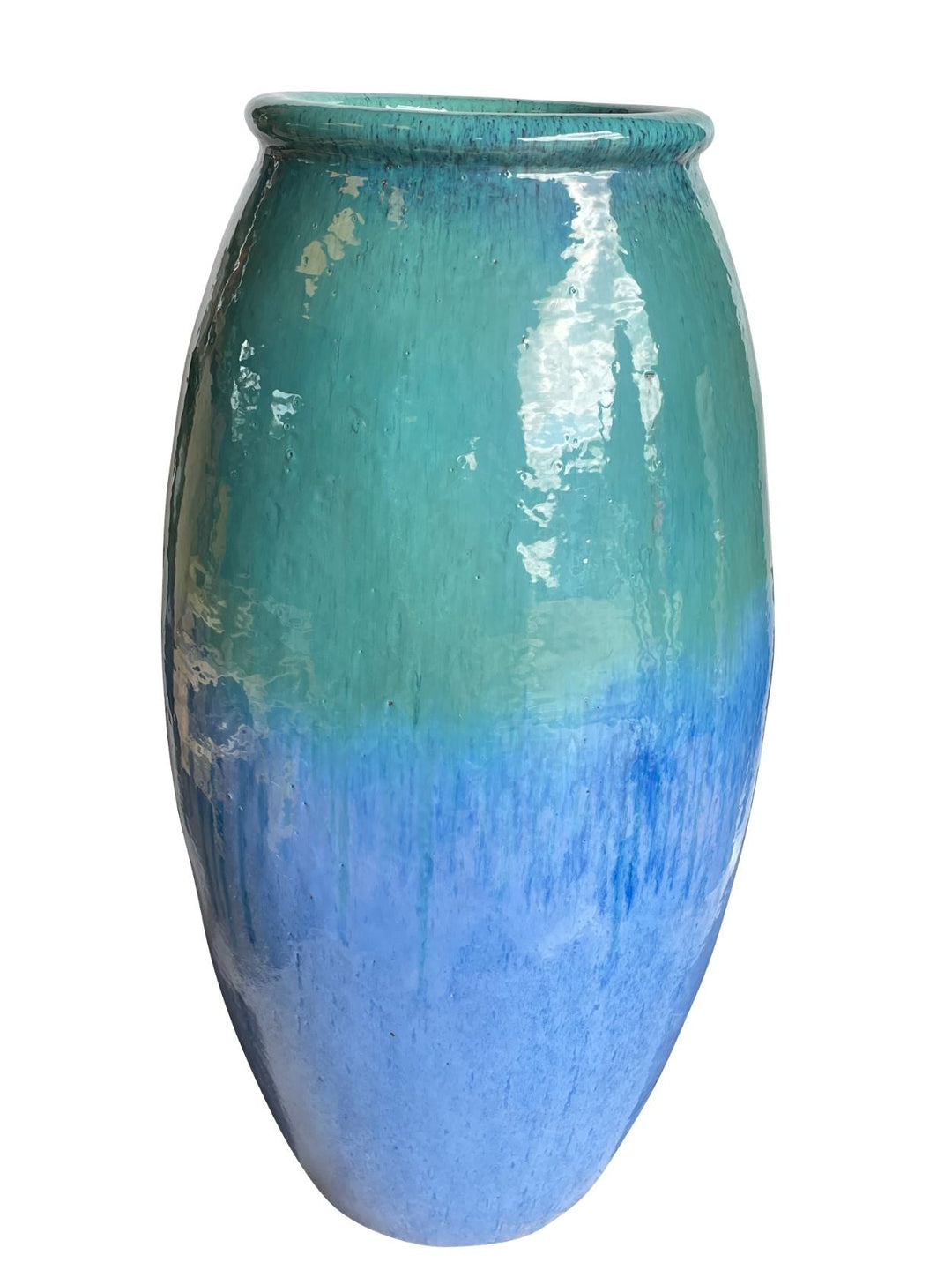 Aqua Blue Ceramic Toggle Pot with Lip | Ten Thousand Pots