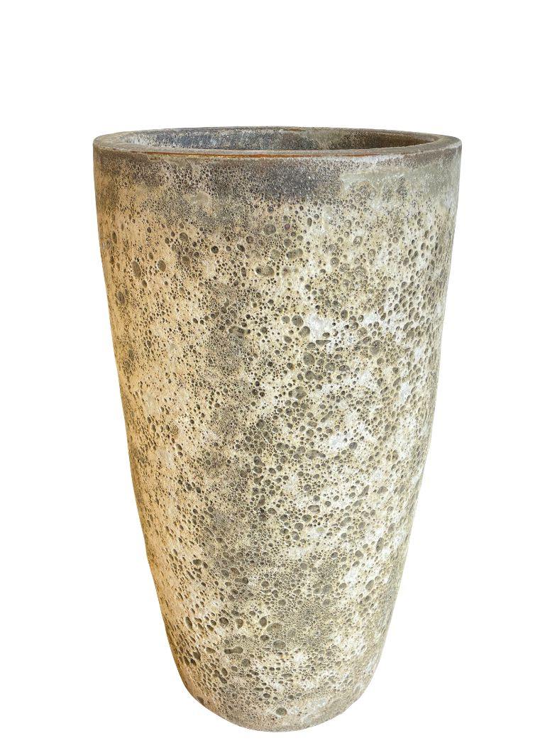 Seafoam White Round Tapered Ceramic Planter | Ten Thousand Pots