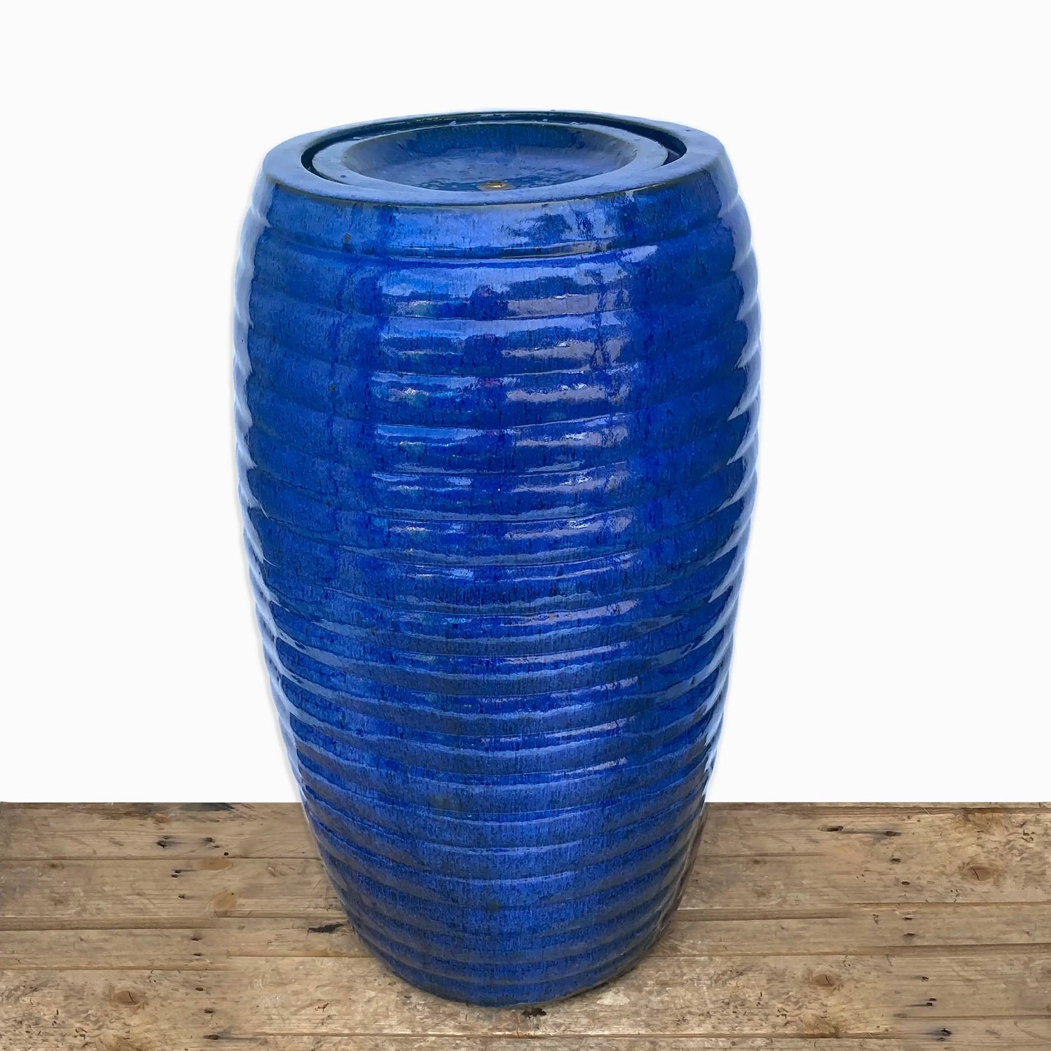 5251N8FS - Blue Ringed Drum Fountain - FREE SHIPPING