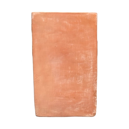 A rectangular terracotta pot with a matte, textured surface, shown vertically against a plain white background.