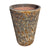 Slightly angled view of our Atlantic Rustic tall tapered cylinder planter showcasing the rustic finish and elegant tapered silhouette
