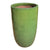 A tall, cylindrical green glazed ceramic planter, shown against a plain white background.