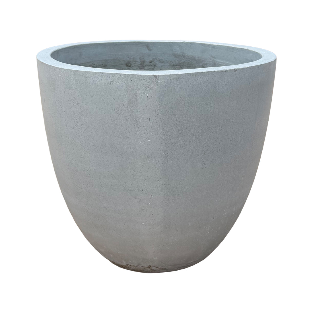 A large concrete planter with a textured matte gray finish, shown on a plain white background.