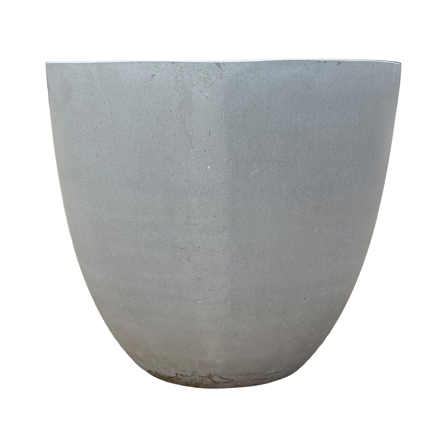 A large, modern concrete planter with a matte gray finish, shown against a plain white background.
