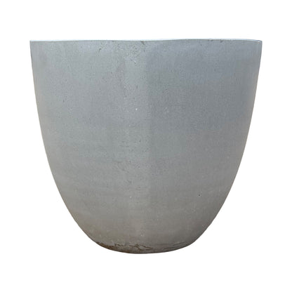 A large, modern concrete planter with a matte gray finish, shown against a plain white background.