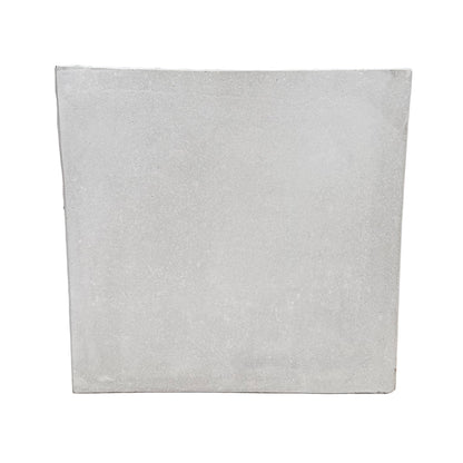 A square, light gray fiberstone planter shown flat against a solid white background.