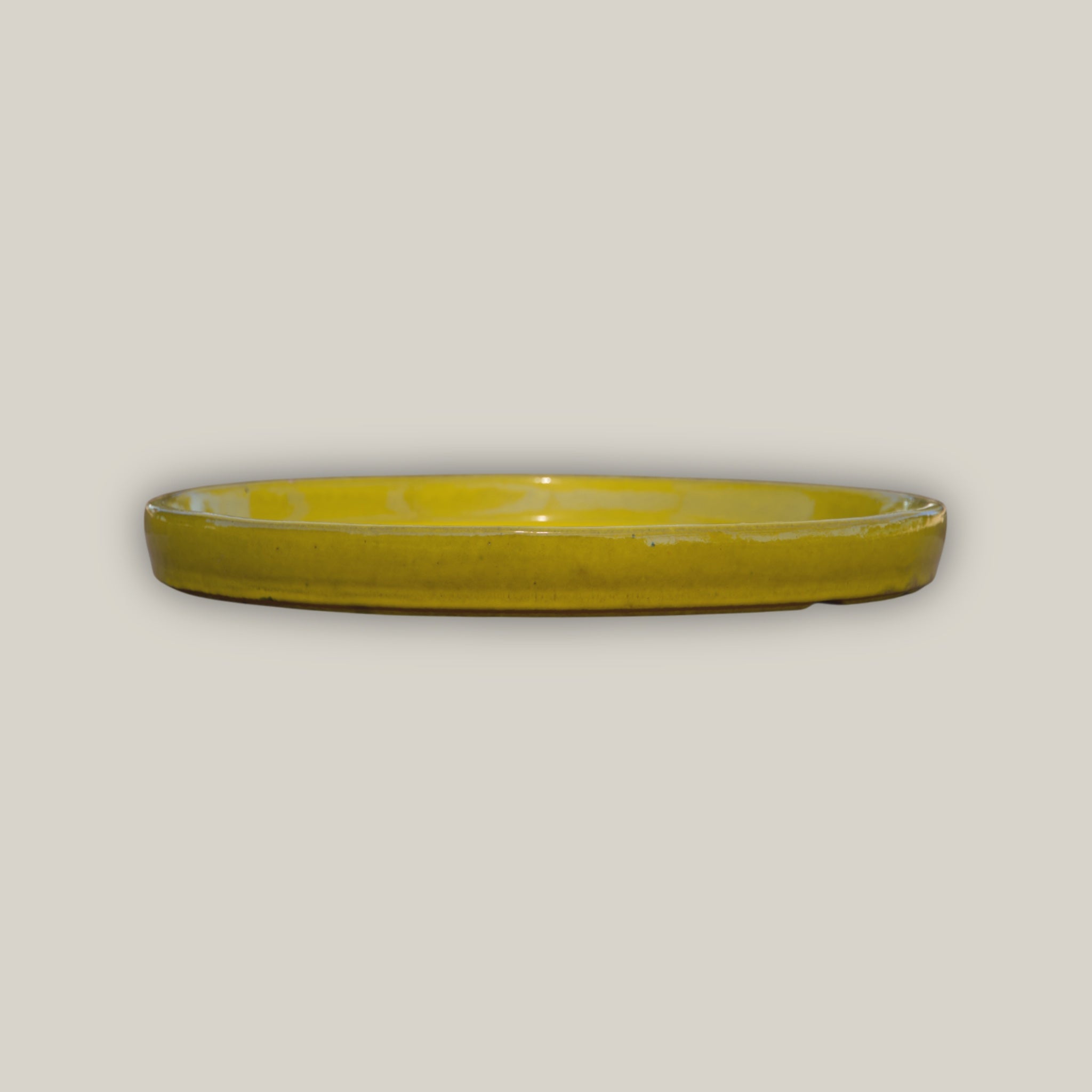 3125L38 - Round | Yellow - Ceramic Clay Pot Saucers (8&quot;-19.5&quot;)