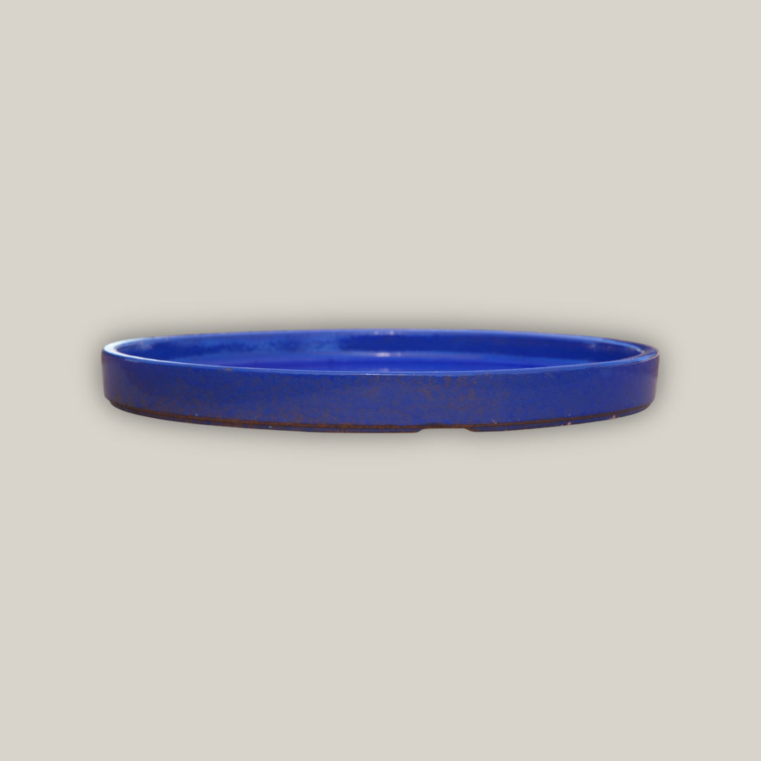 Round | Falling Blue Ceramic Plant Saucer | High Fired Ecofriendly Clay - Sizes 8"-19.5" - Free Shipping