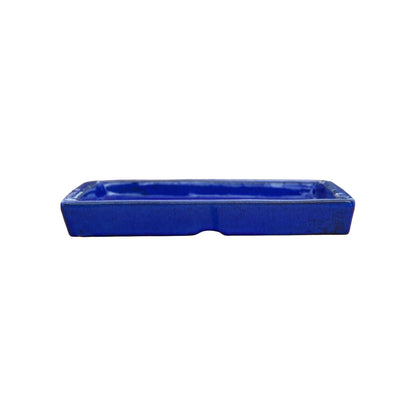Square Falling Blue Ceramic Clay Plant Saucer