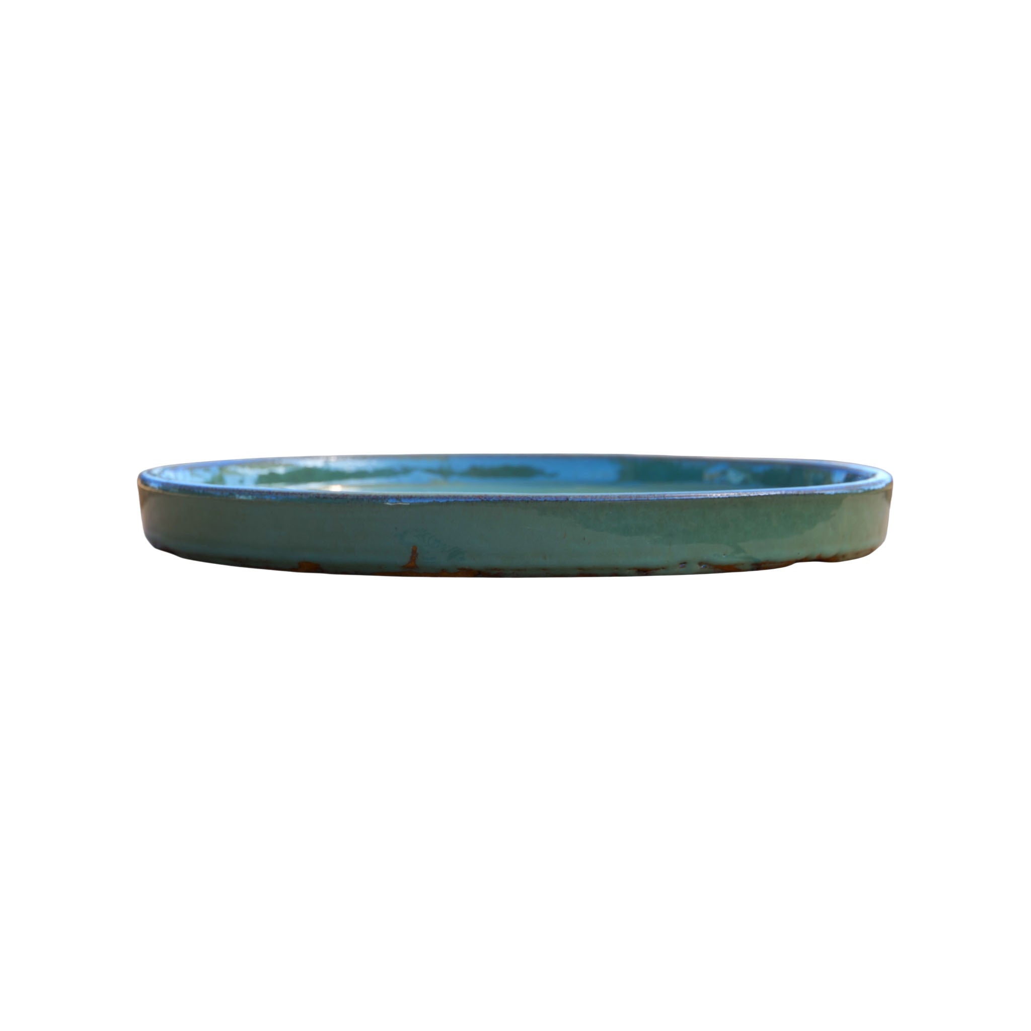 Round Green Ceramic Clay Plant Saucer