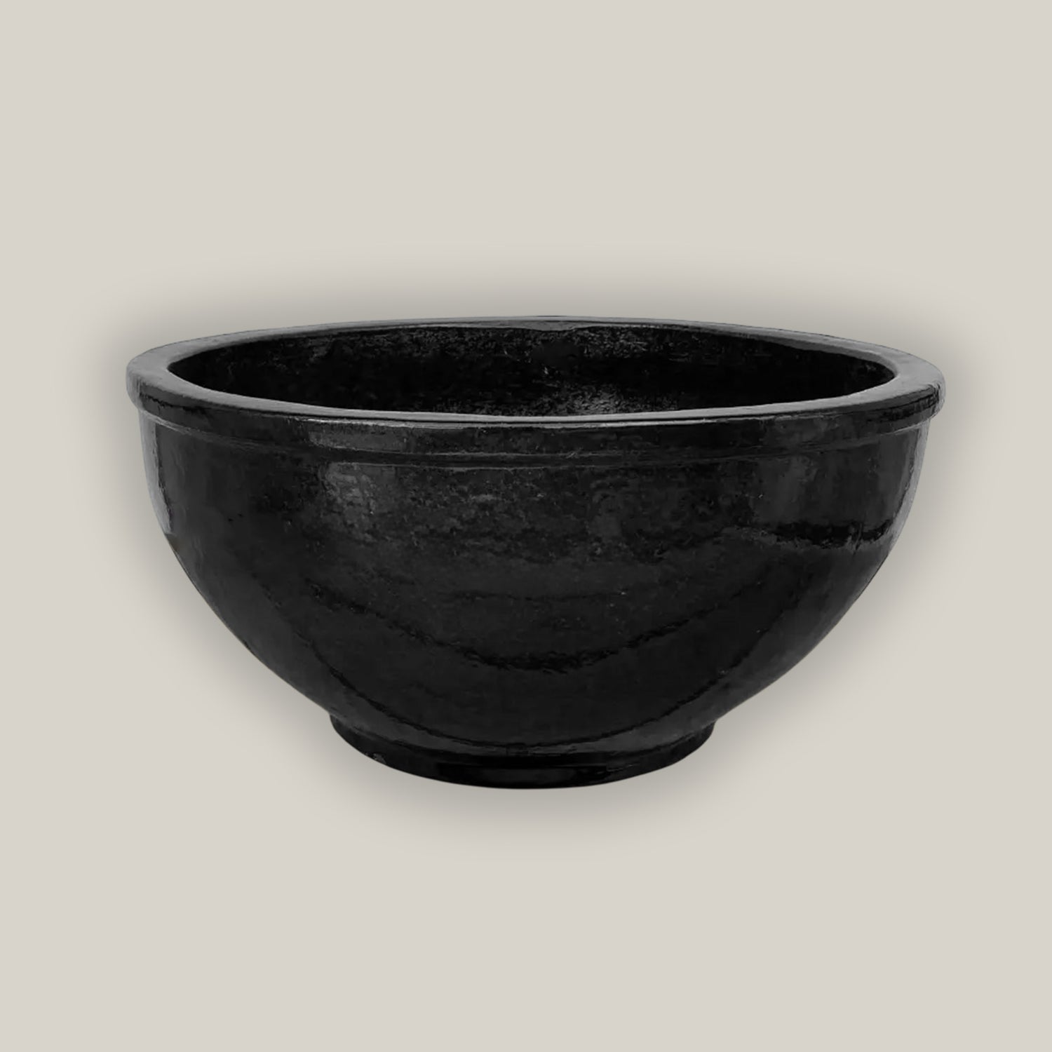 3009L1 - Matte Black Traditional Low Ceramic Bowl